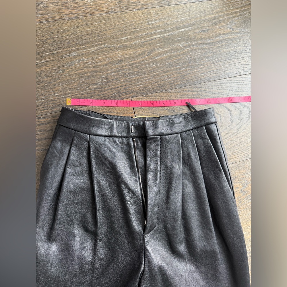 YSL Saint Laurent $3250 pleated lamb leather pants - Picture 5 of 9